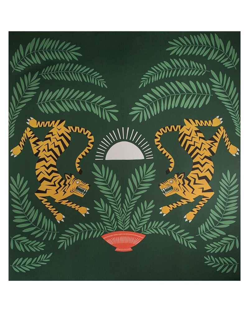Tigers & Plants Green MISP1398 Tigers & Plants Green MISP1398