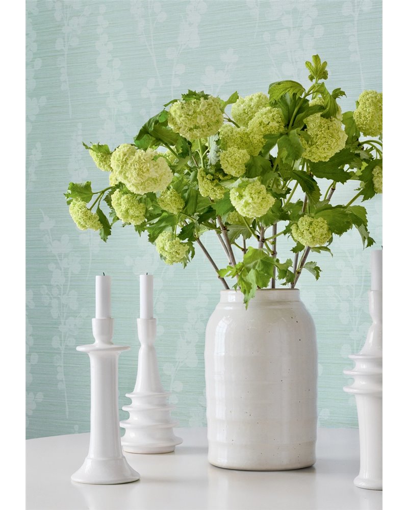 Spring Blooms Metallic Silver On Taupe T41053