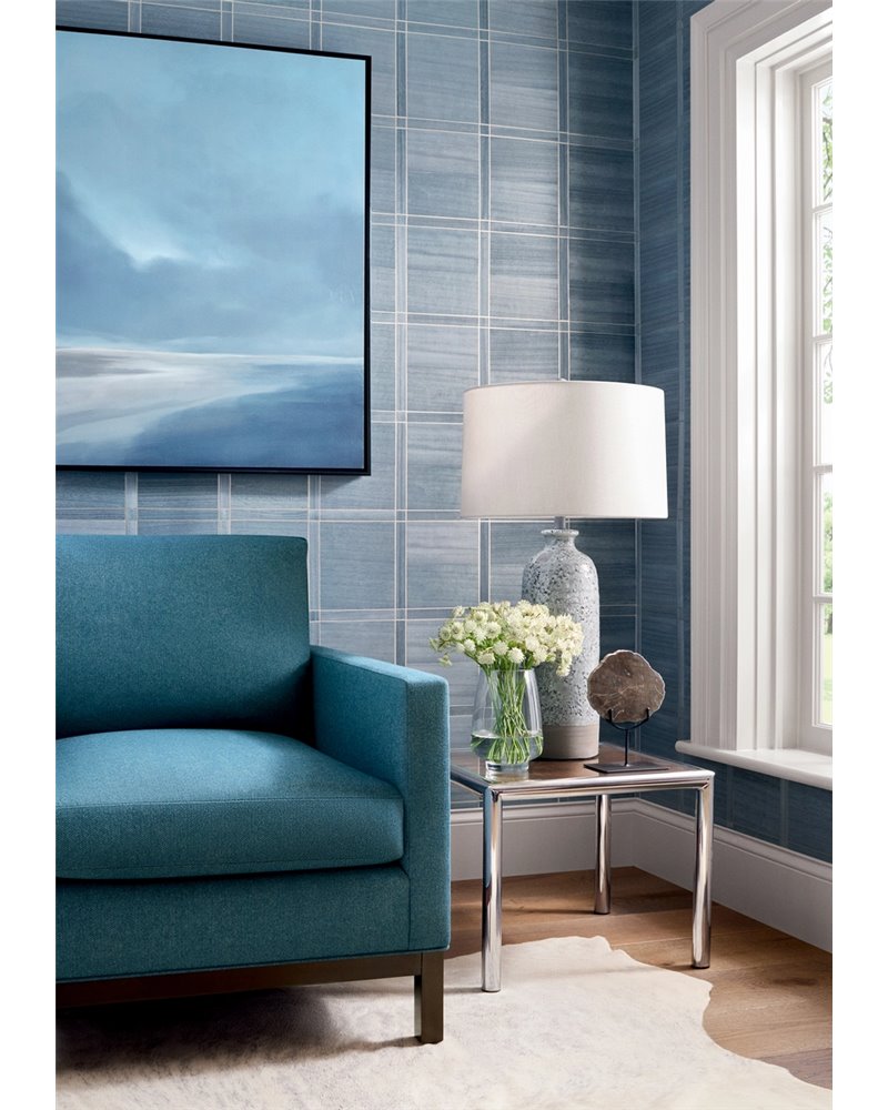 Wood Panel White and Metallic Pewter T41000