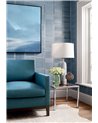 Wood Panel White and Metallic Pewter T41000