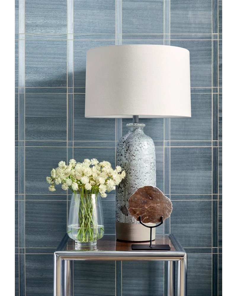 Wood Panel White and Metallic Pewter T41000