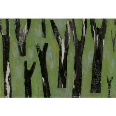 ALBERI NERI SU FONDO VERDE SE33647